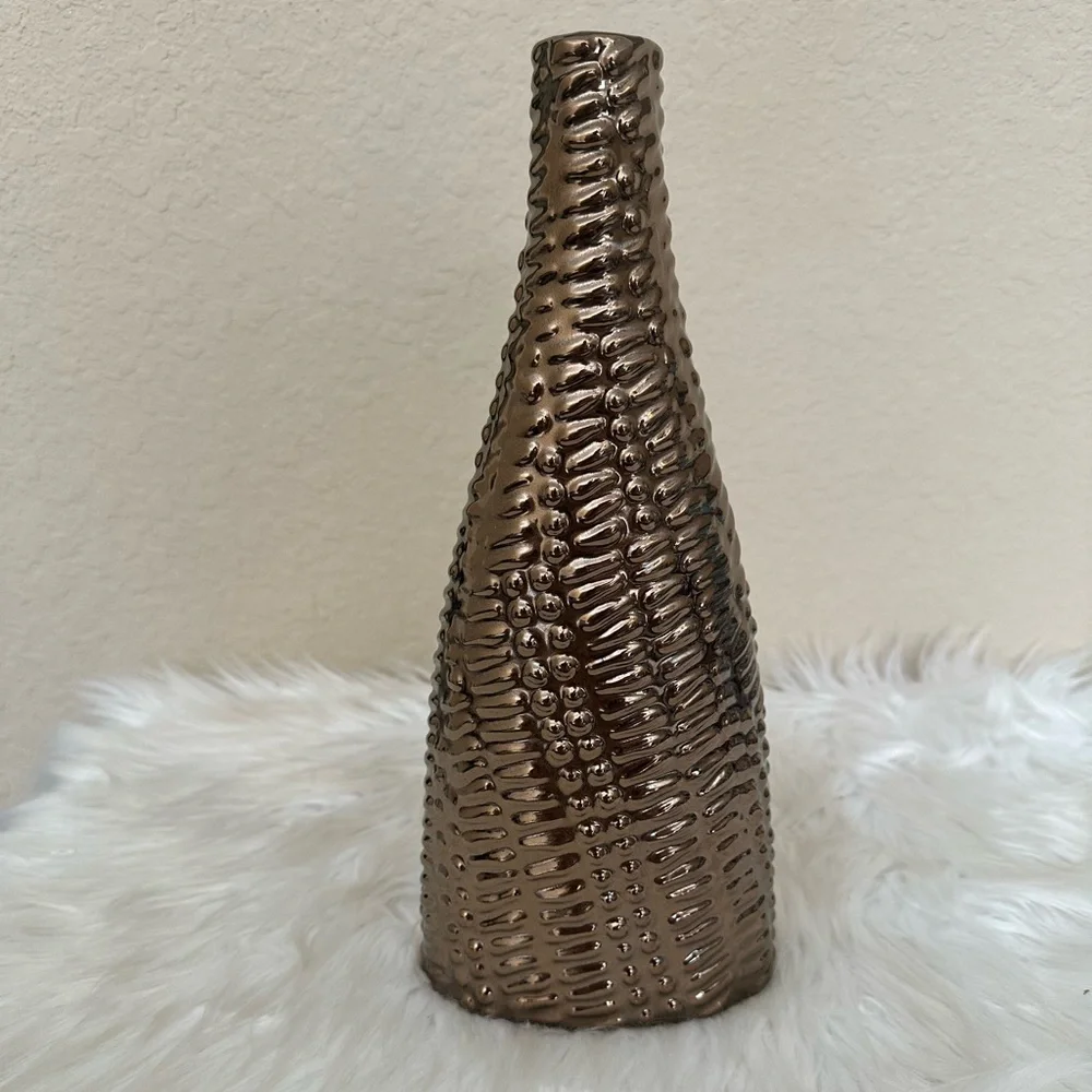 Textured Bronze Vase